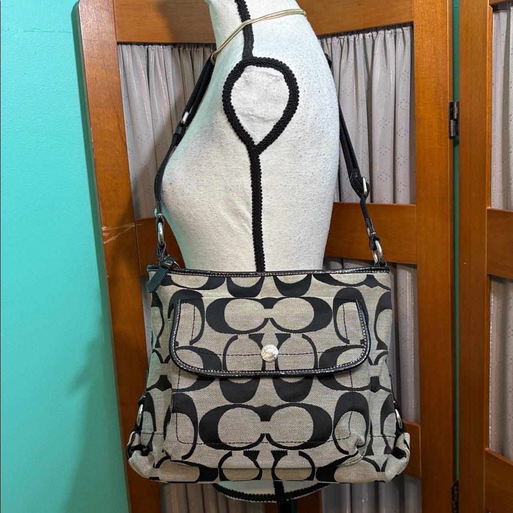 Coach Black and Tan Crossbody Bag